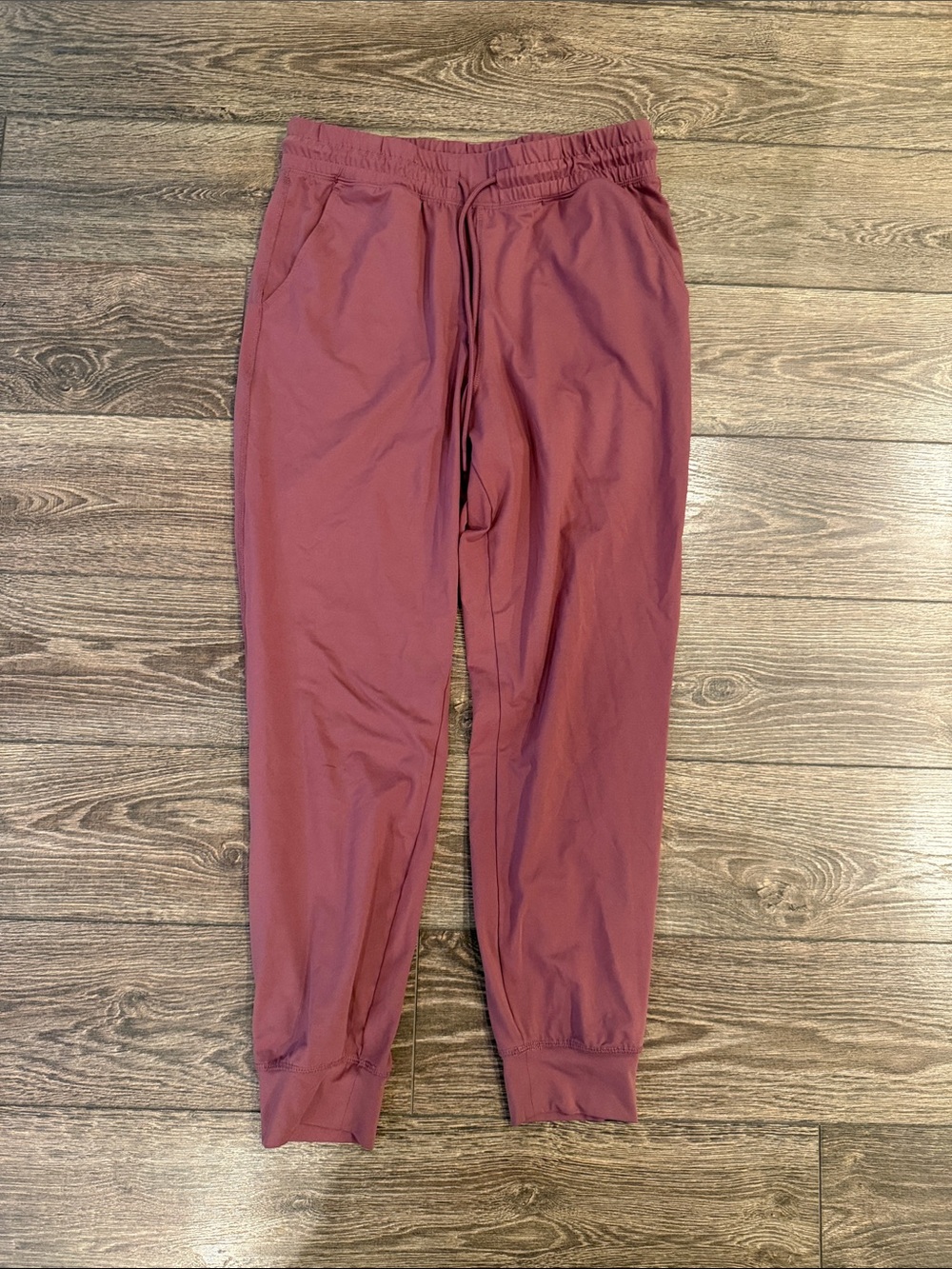 Fabletics Maroon Elastic-Waist Joggers